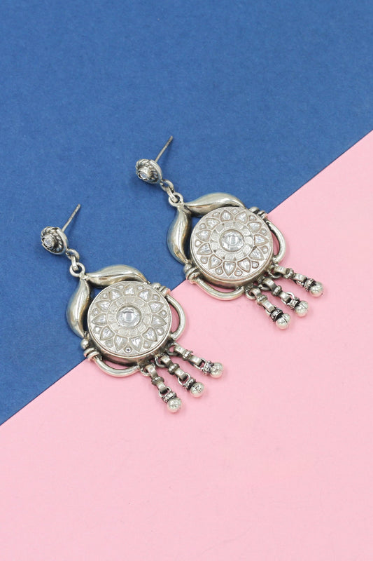 Kundan Silver Designer Earrings 