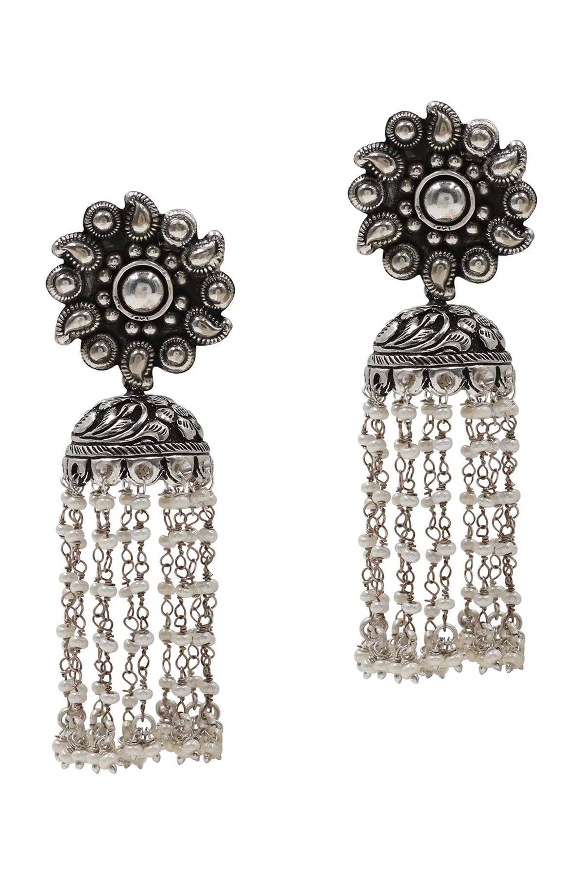 Designer Silver Handcrafted Earrings 