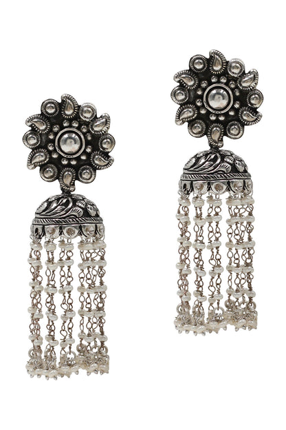 Designer Silver Handcrafted Earrings 