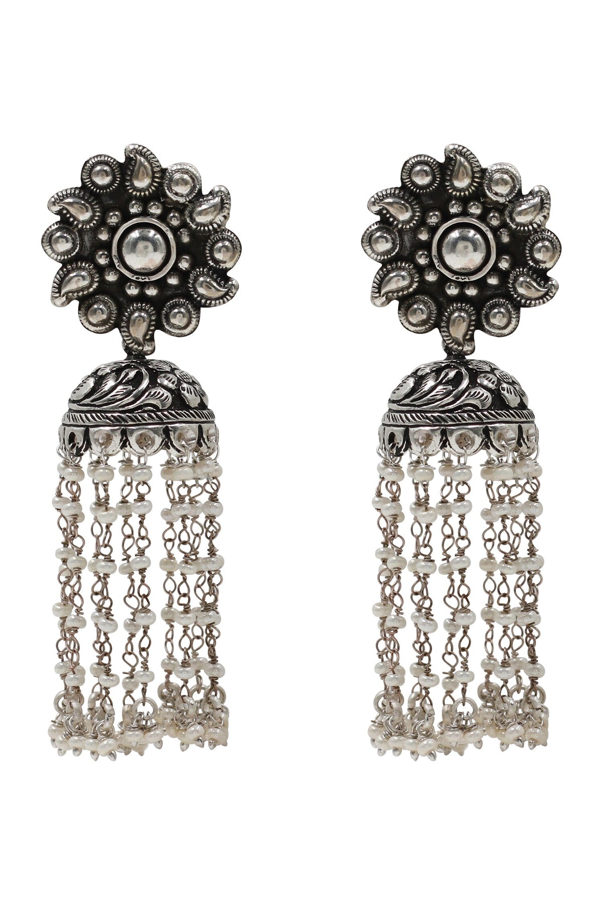 Designer Silver Handcrafted Earrings 