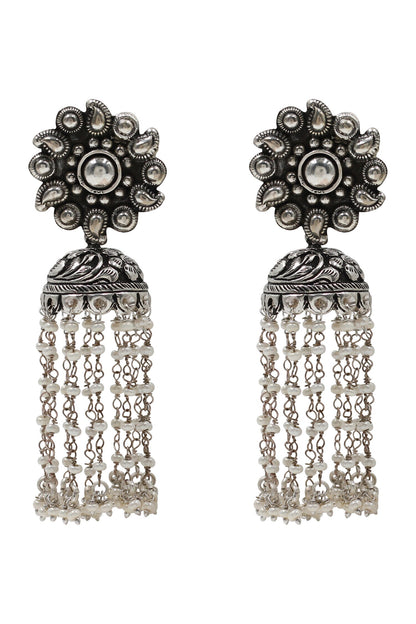 Designer Silver Handcrafted Earrings 