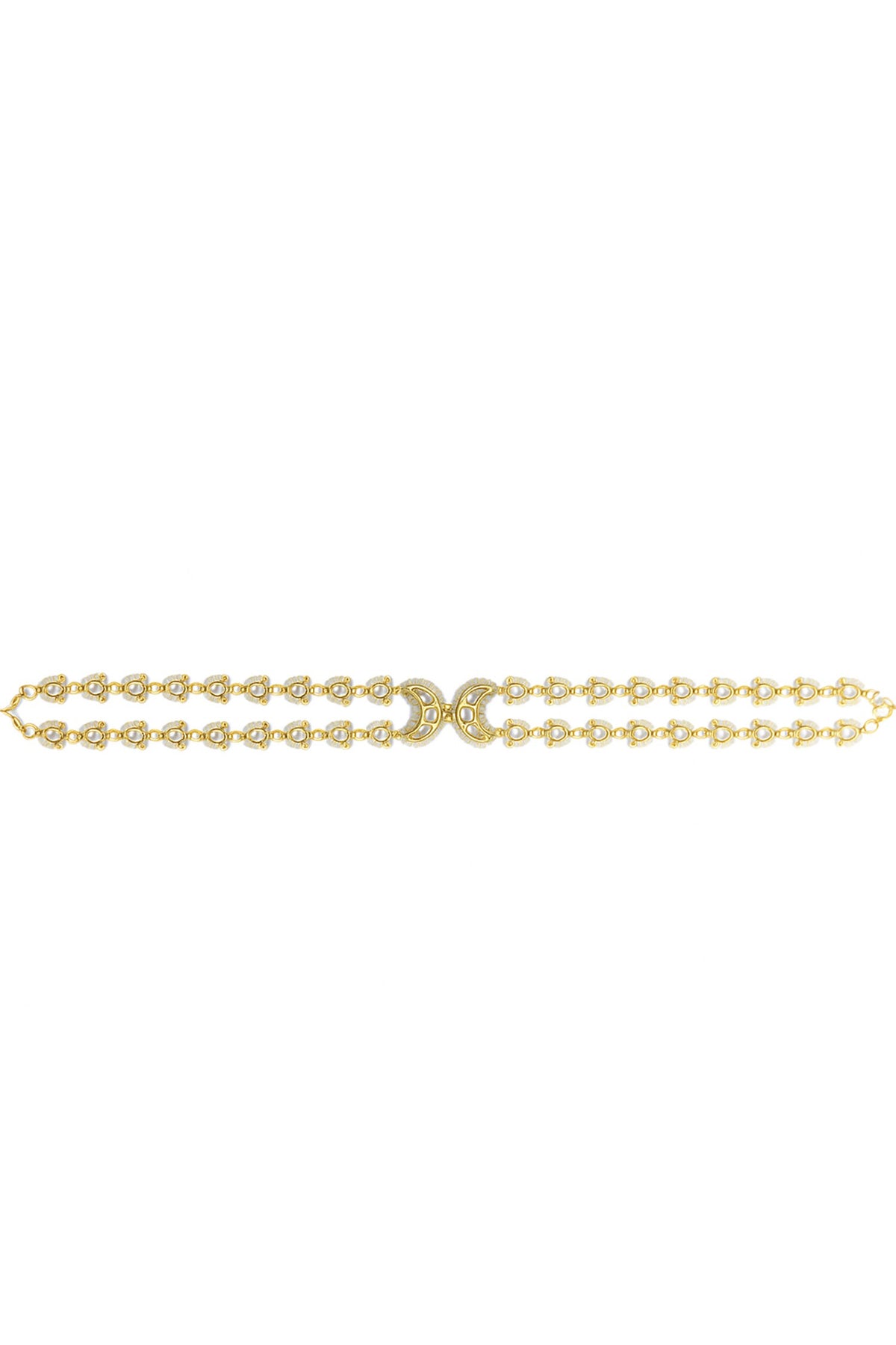 Gold Finish Imitation Kundan Mathapatti 