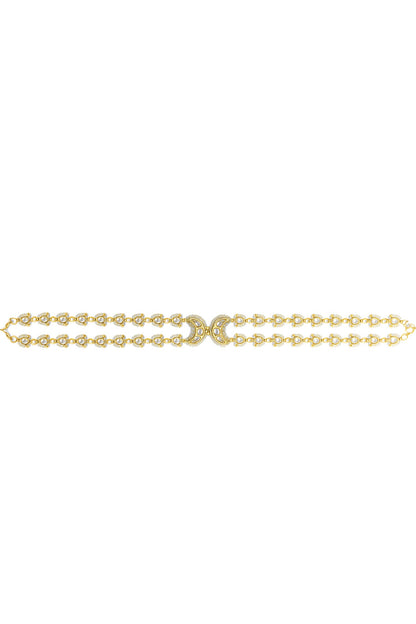 Gold Finish Imitation Kundan Mathapatti 