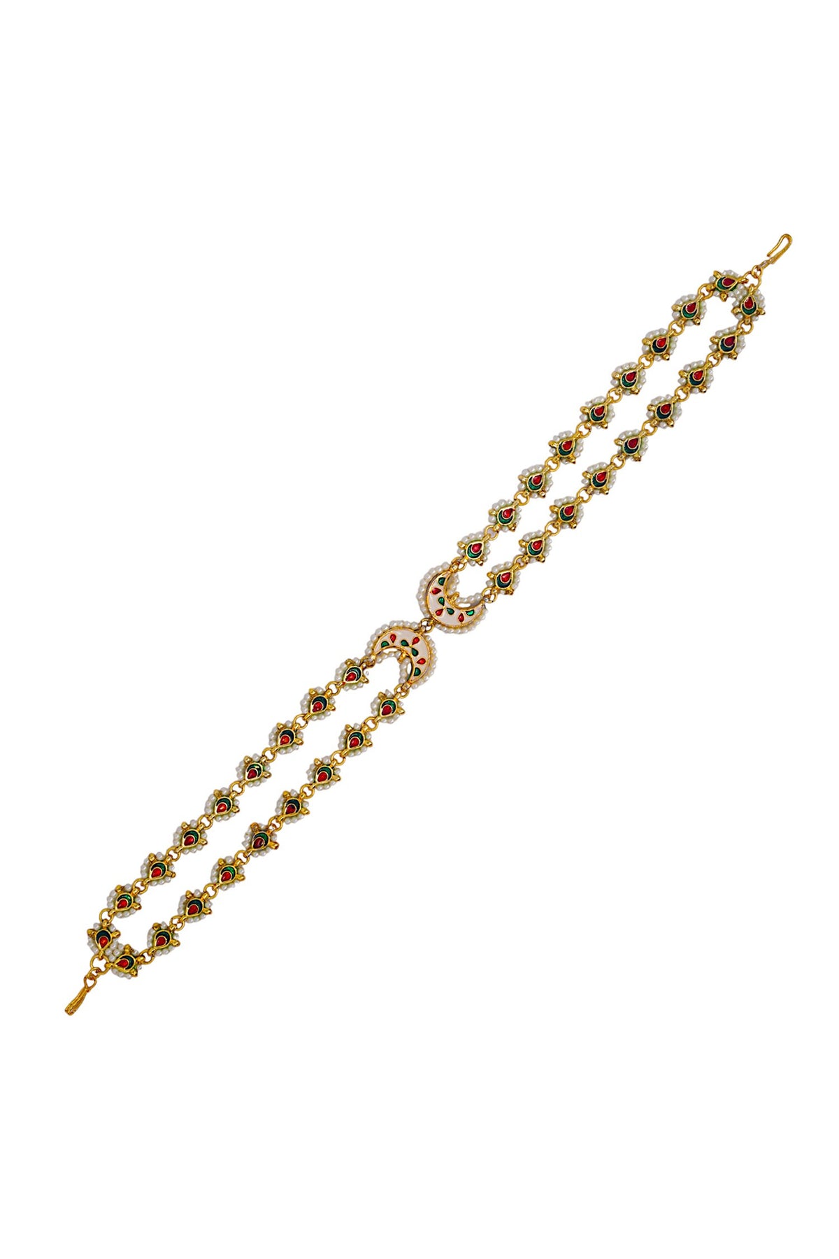 Gold Finish Imitation Kundan Mathapatti 