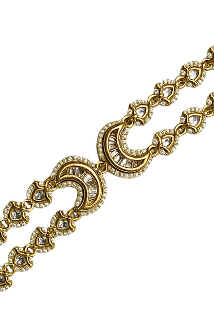 Gold Finish Imitation Kundan Mathapatti 
