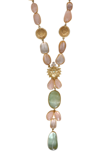 Gold Finish Agate Necklace 