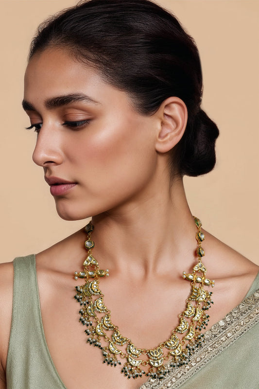 Gold Finish Kundan Necklace 