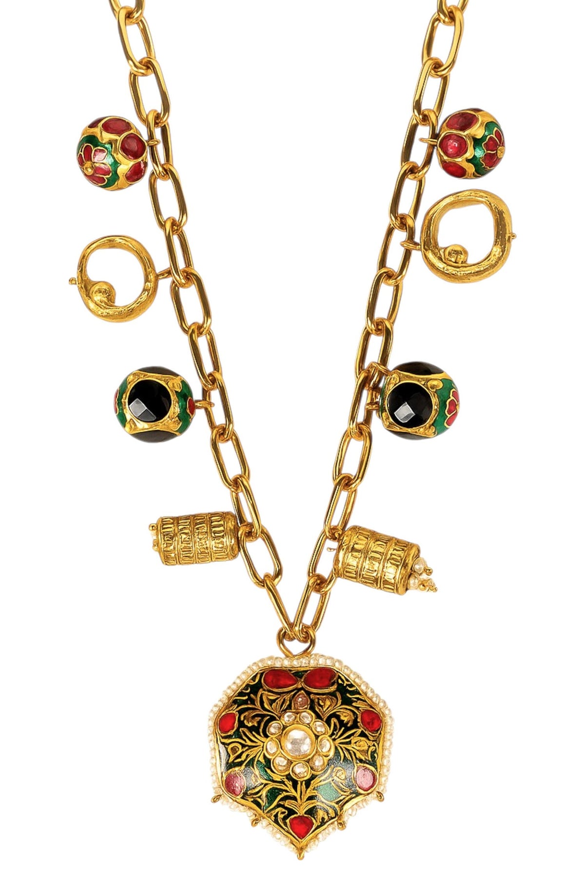Gold Finish Kundan Necklace 