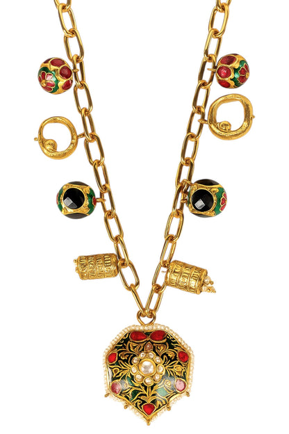 Gold Finish Kundan Necklace 