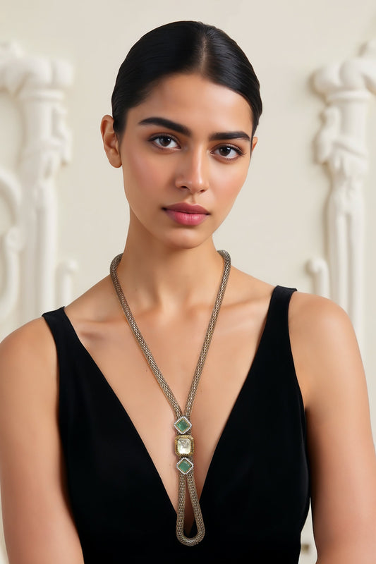 Antique Finish Kundan Polki Necklace 
