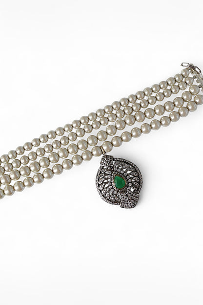 Designer Glass Pearl Necklace 