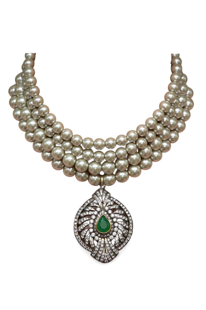 Designer Glass Pearl Necklace 