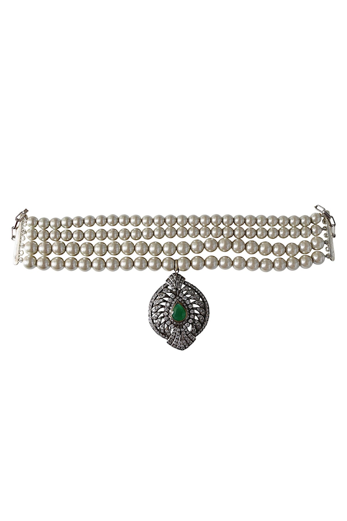 Designer Glass Pearl Necklace 