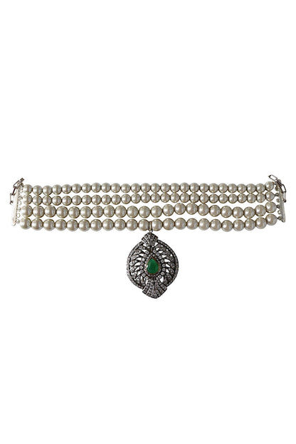 Designer Glass Pearl Necklace 