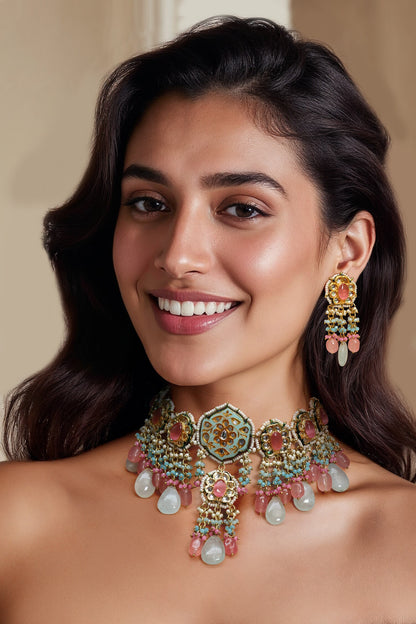 Kundan Polki Necklace Set 