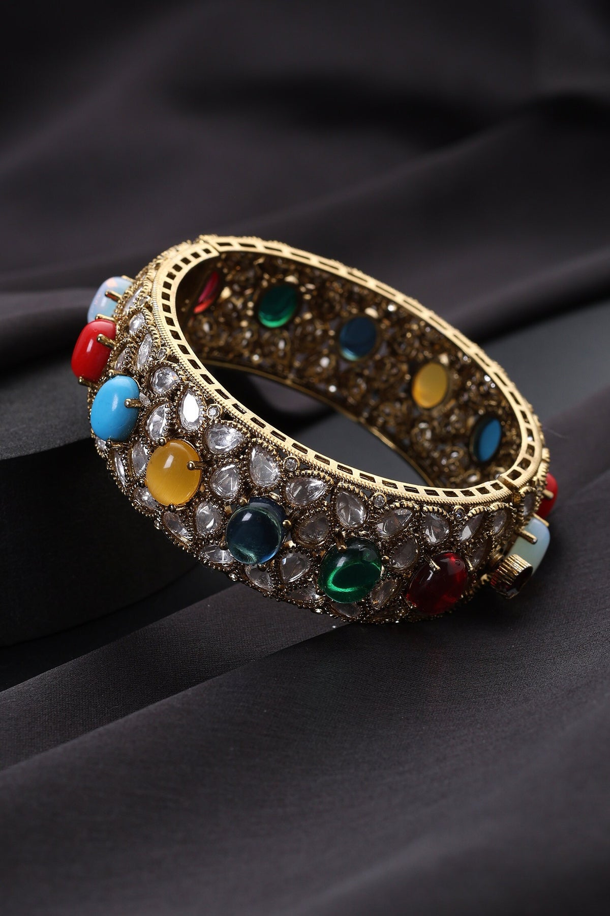 Multicolour Polki Kada 