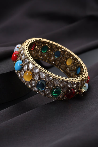 Multicolour Polki Kada 