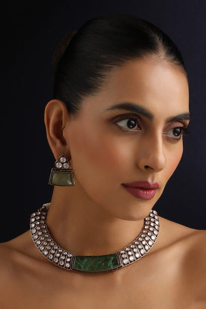 Mint Polki Hasli Necklace Set 