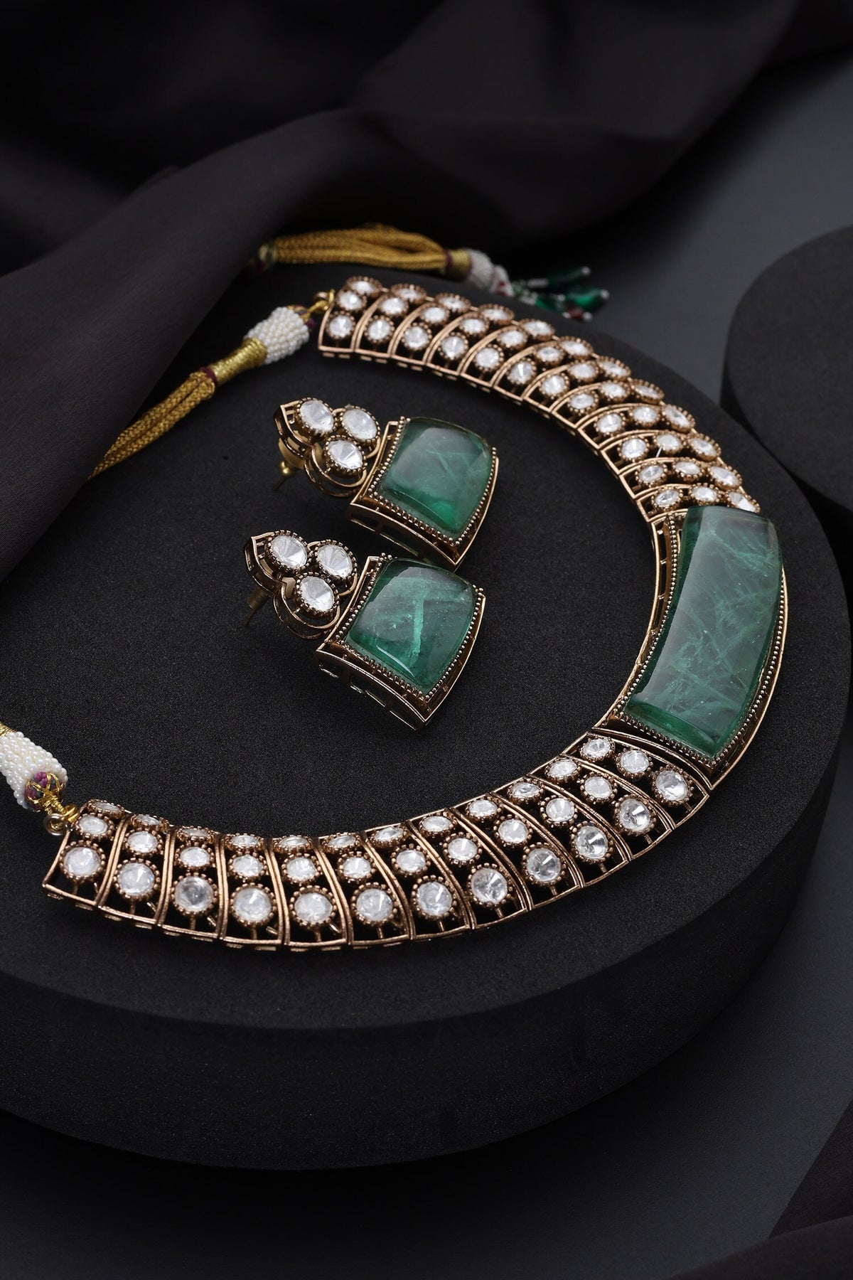 Mint Polki Hasli Necklace Set 