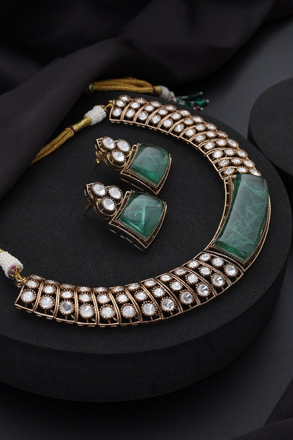 Mint Polki Hasli Necklace Set 