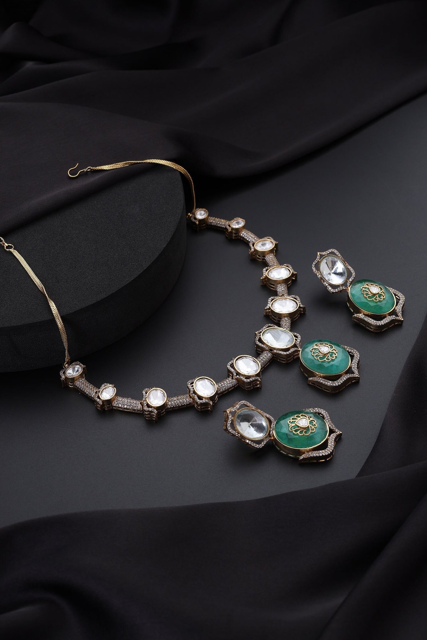 Mint Polki Hasli Necklace Set 