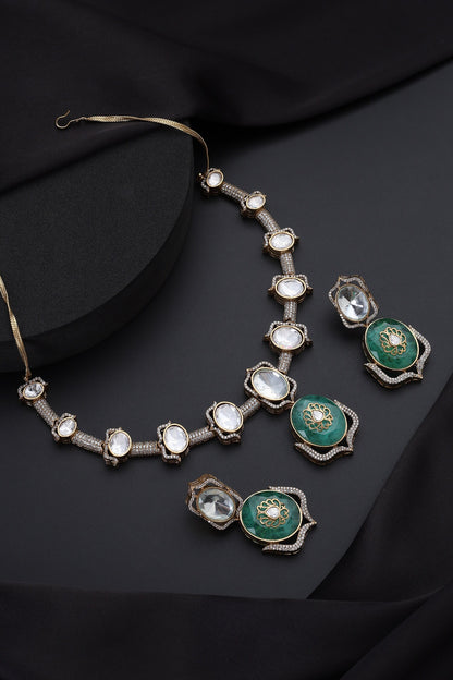 Mint Polki Hasli Necklace Set 