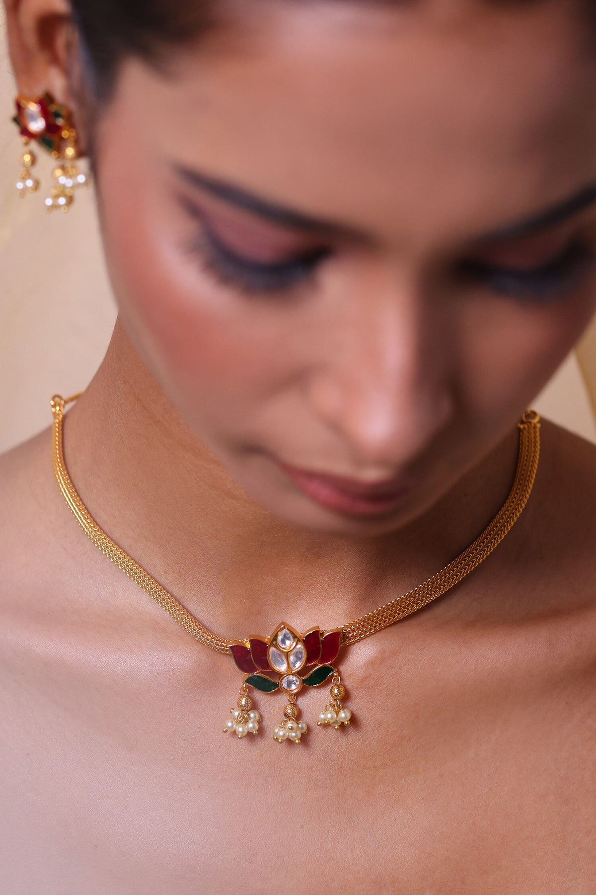 Lotus Bloom Necklace Set 