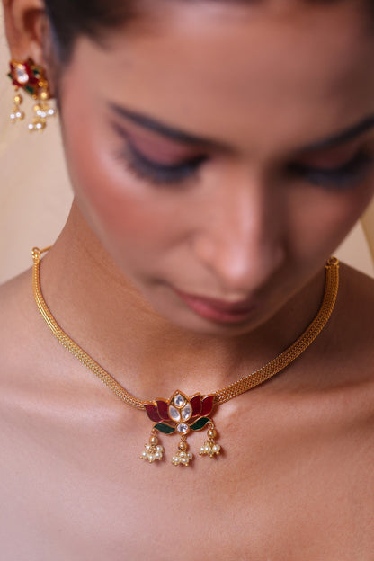 Lotus Bloom Necklace Set 