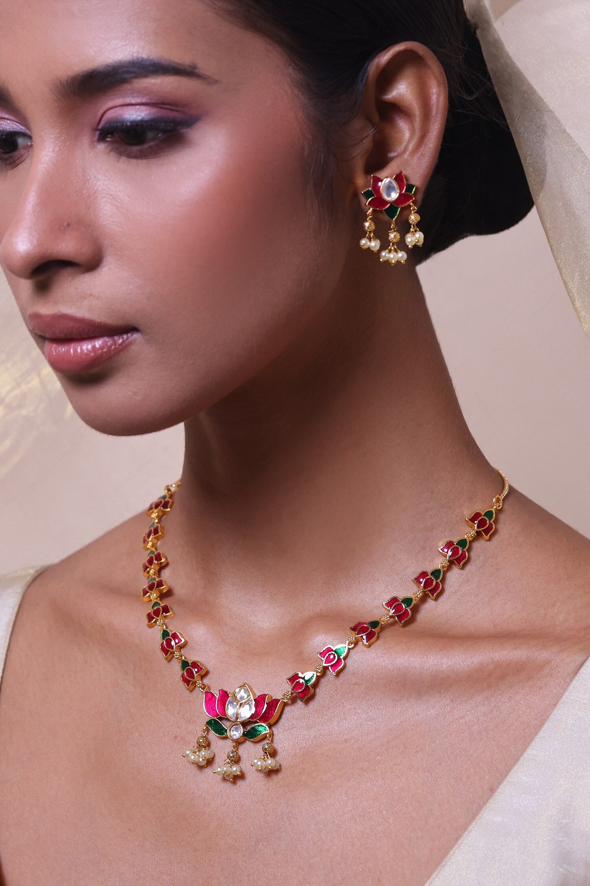 Lotus Bloom Necklace Set 