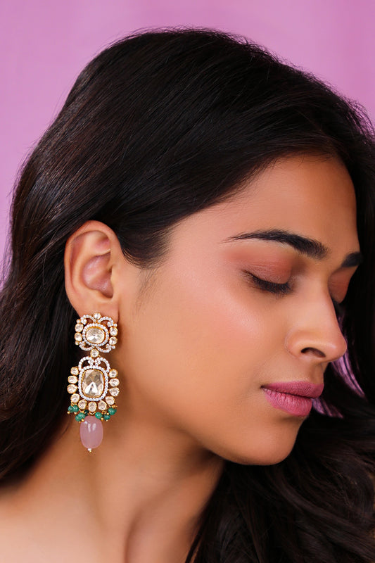 Moissanite Bead Embellished Earrings 