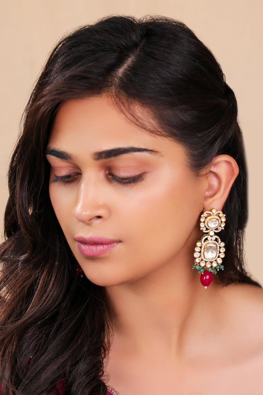 Mozonite Ruby Earings 