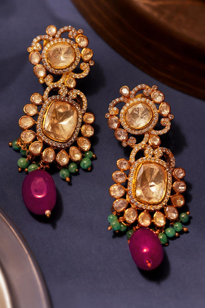 Mozonite Ruby Earings 
