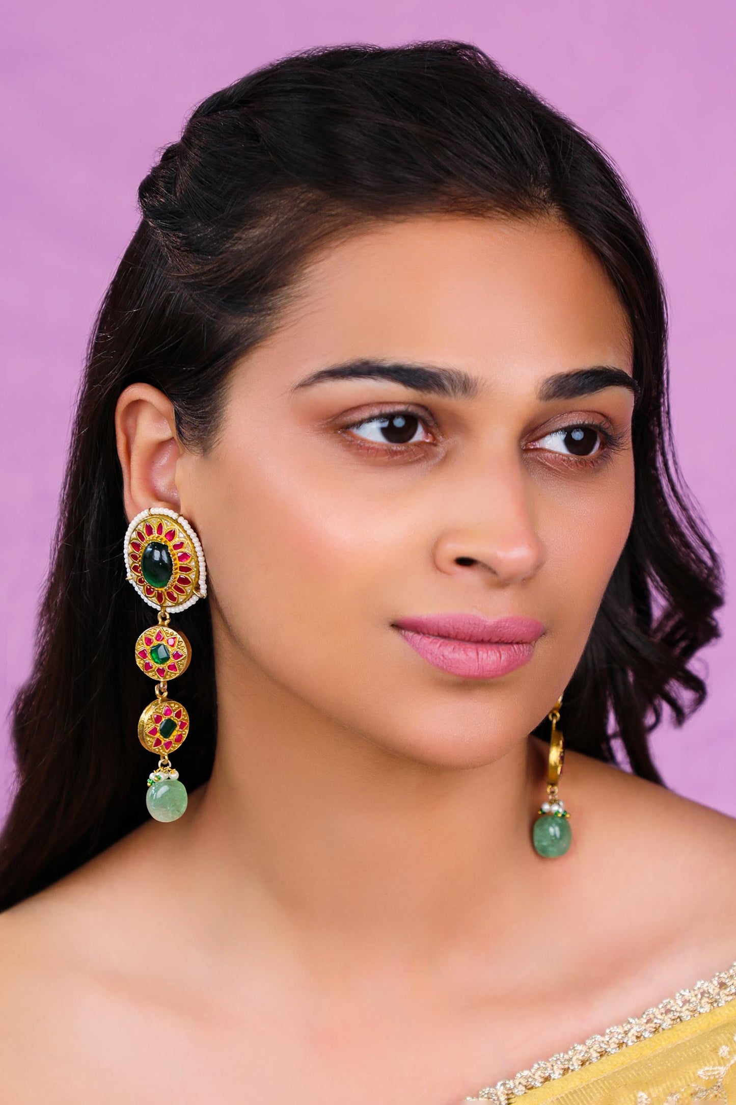 Long Oval Shape Earrings 