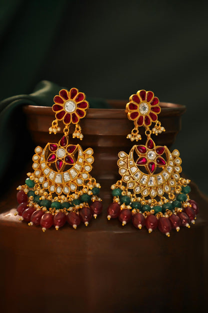 Silver Chandbali Drop Earings 