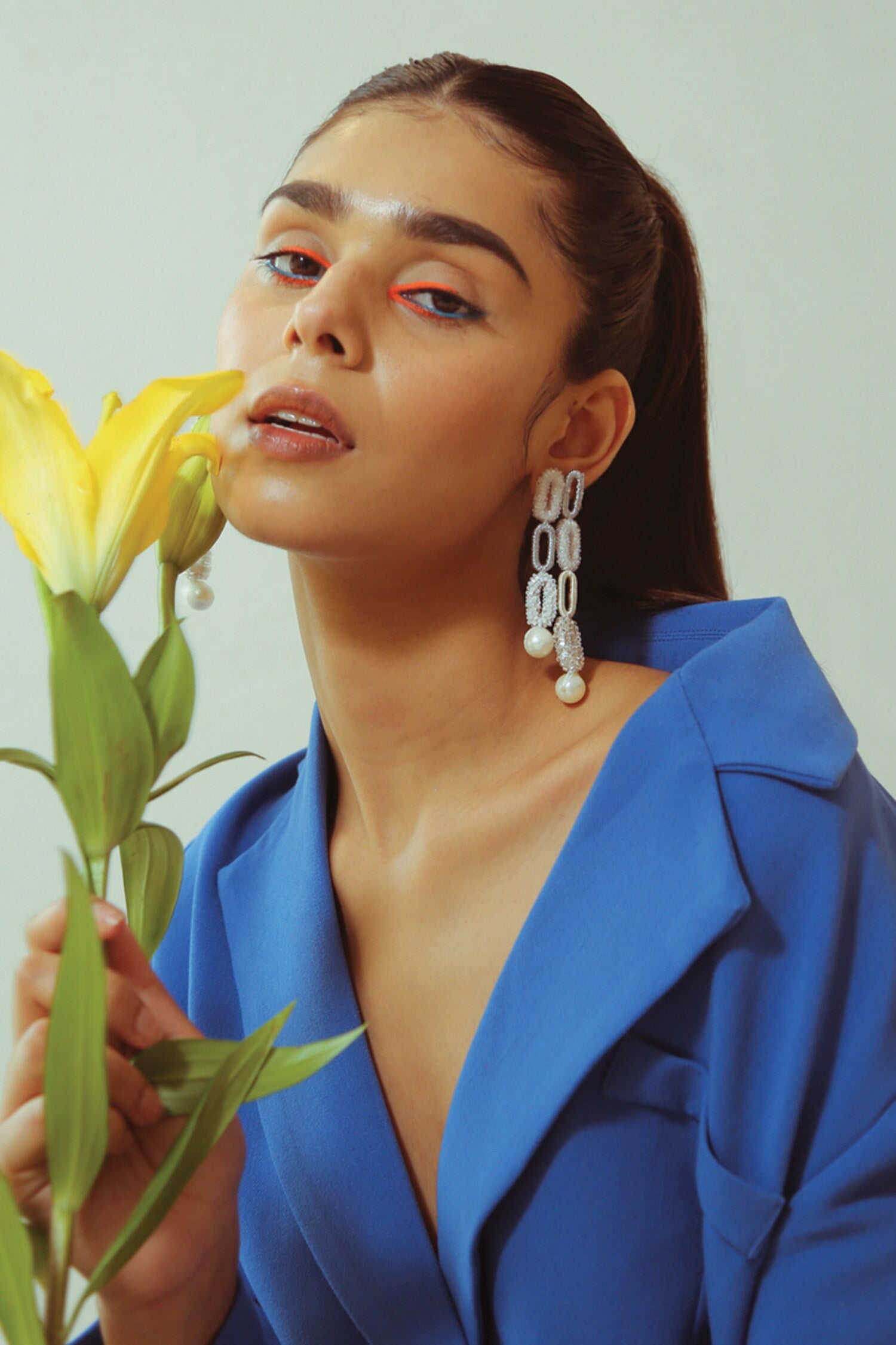 Glow Up Long Pearl Drop Earrings 