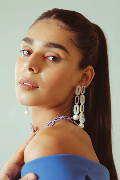 Glow Up Long Pearl Drop Earrings 