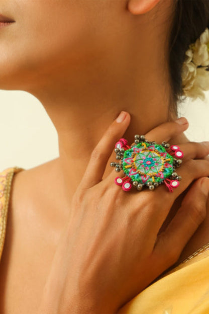 Multi Color Adjustable Pushpa Ring 