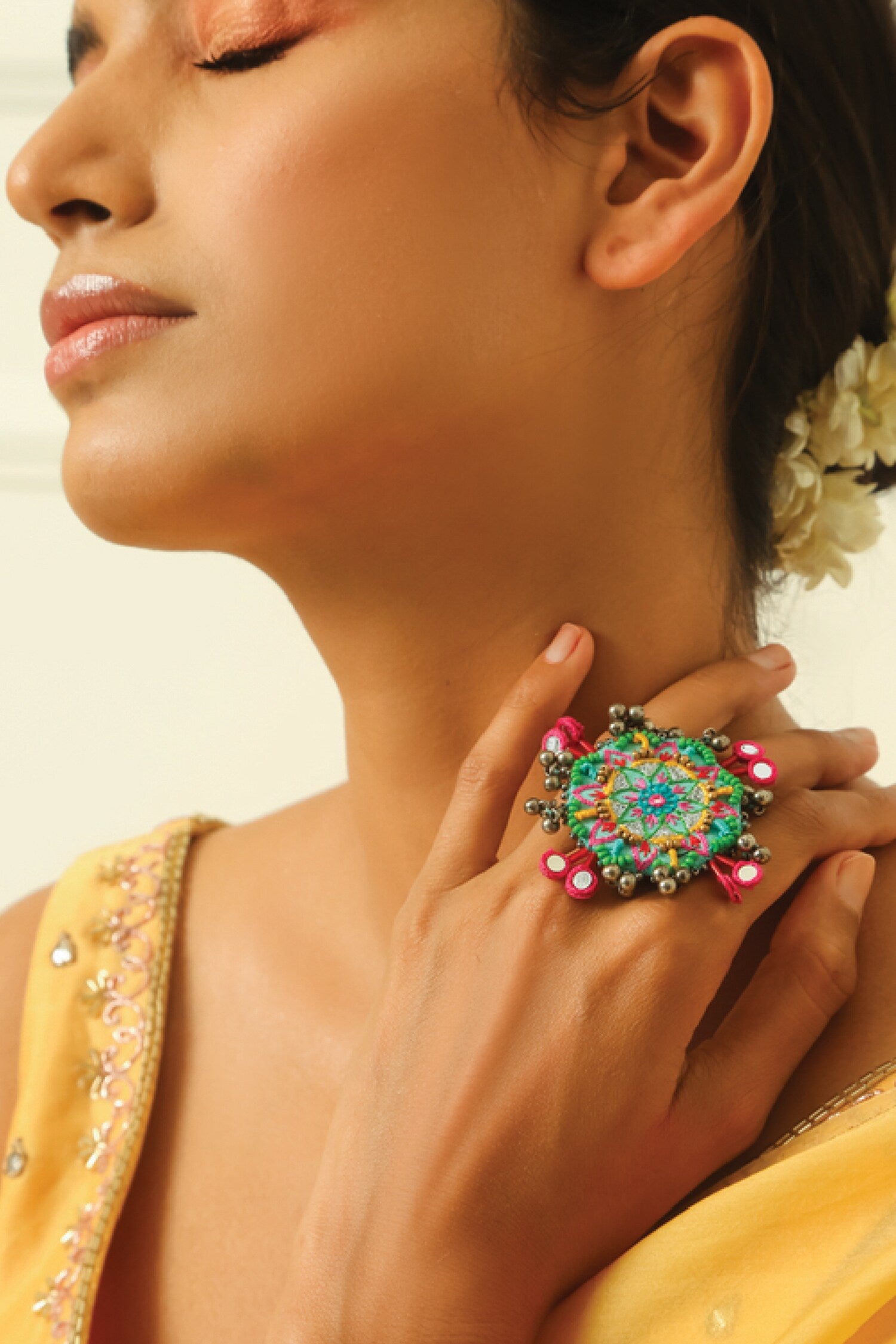 Multi Color Adjustable Pushpa Ring 