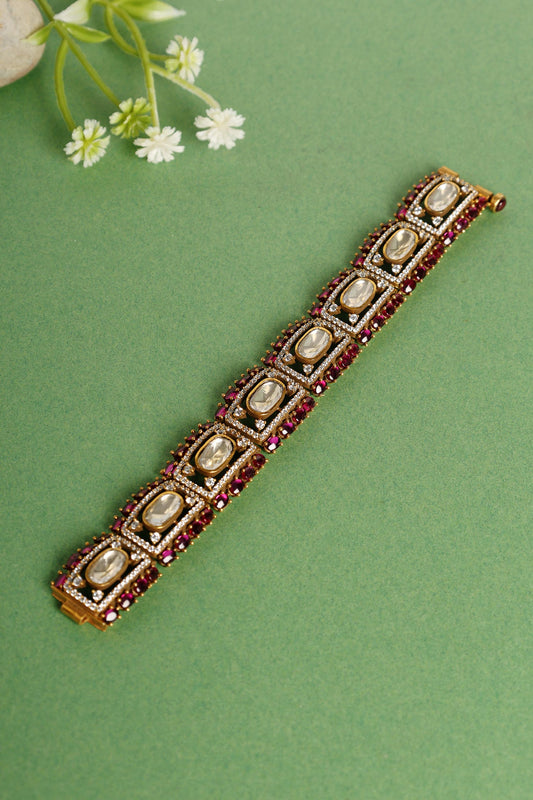 Moissanite Gold Finish Bracelet 