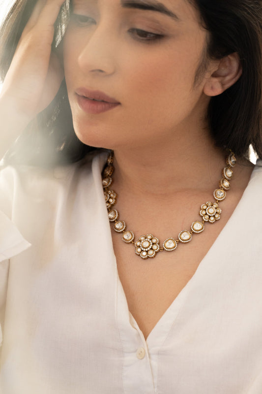 Floral Polki Necklace 