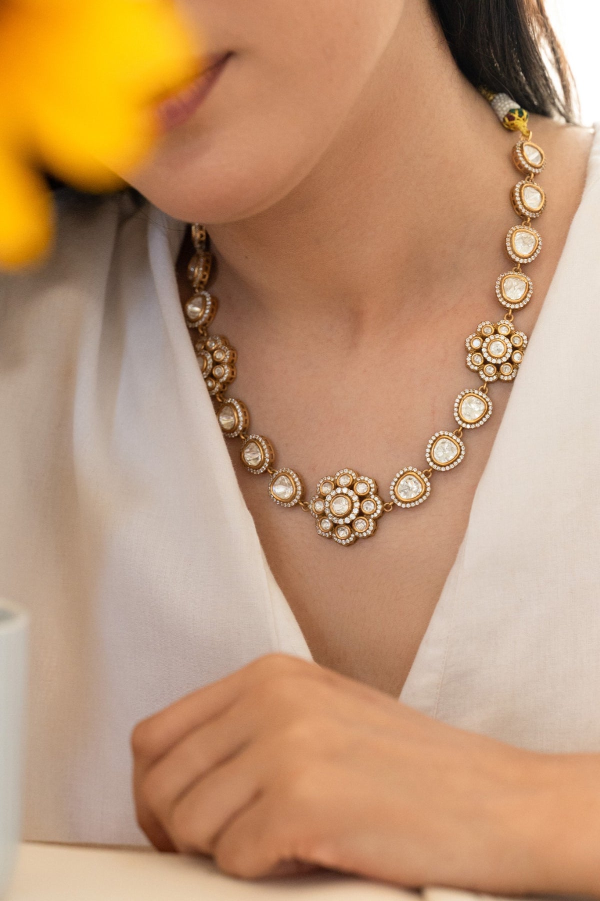 Floral Polki Necklace 