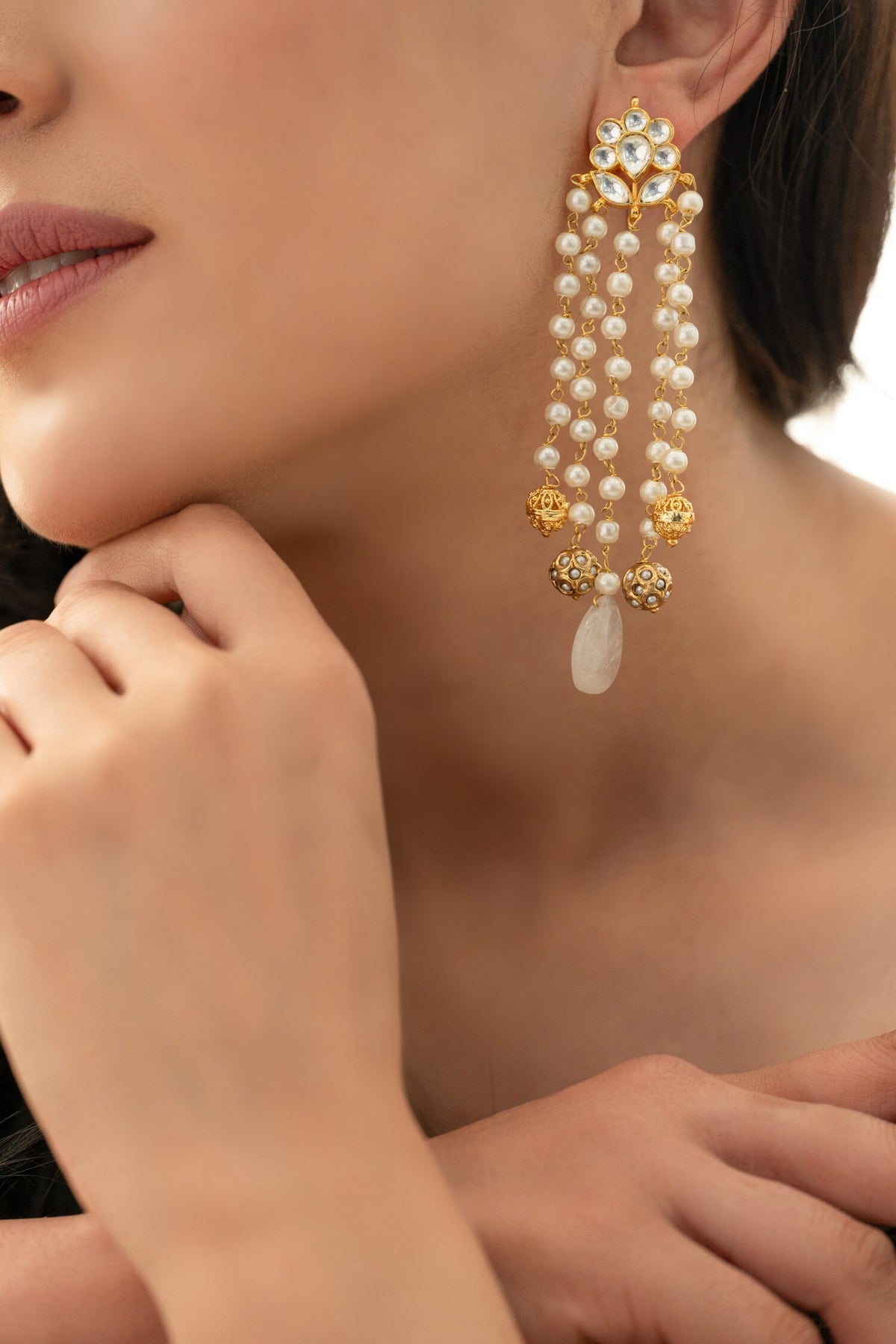 Floral Kundan Earrings 