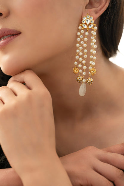 Floral Kundan Earrings 