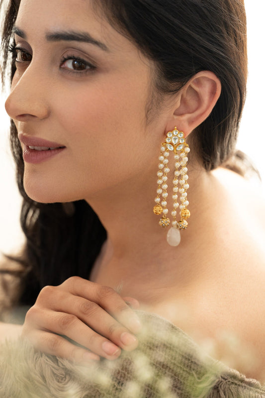 Floral Kundan Earrings 