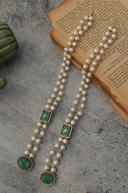 Statement Mint Pearl Earrings 