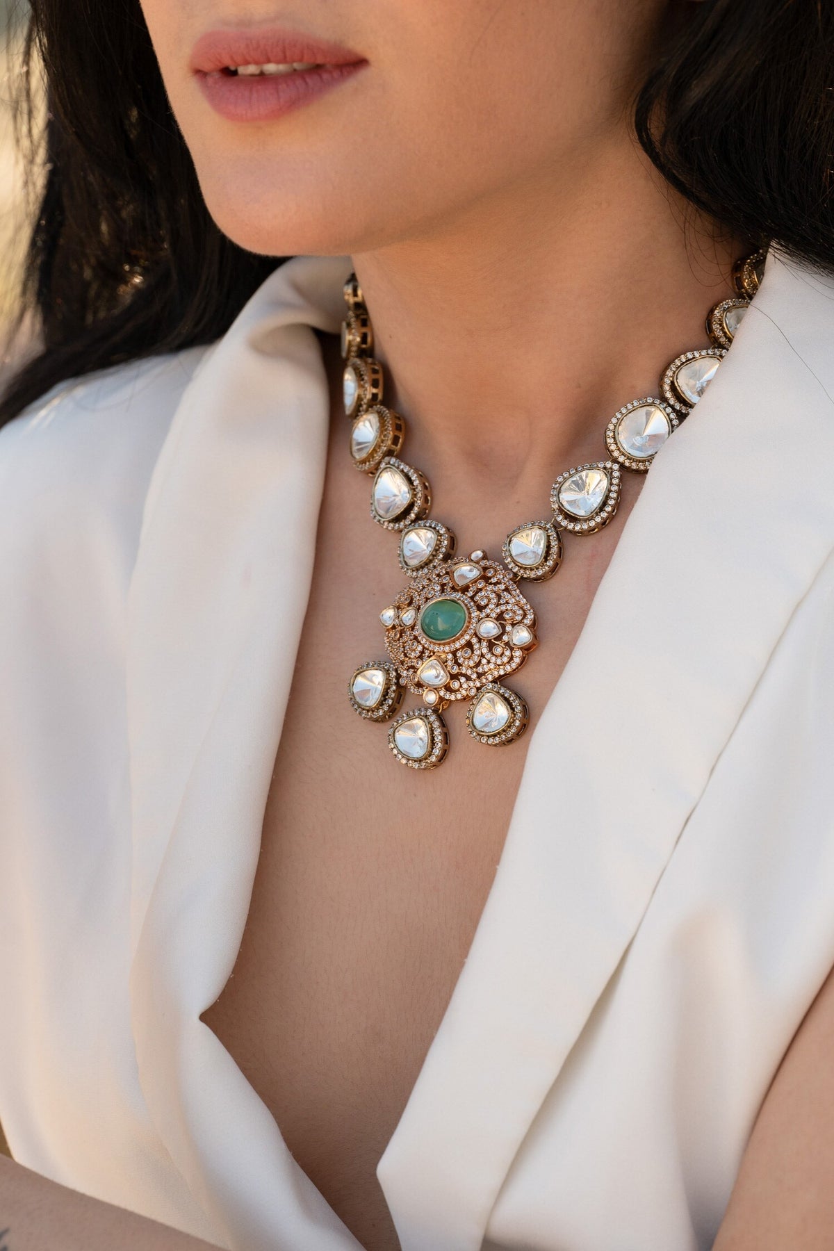 Mint Polki Necklace 
