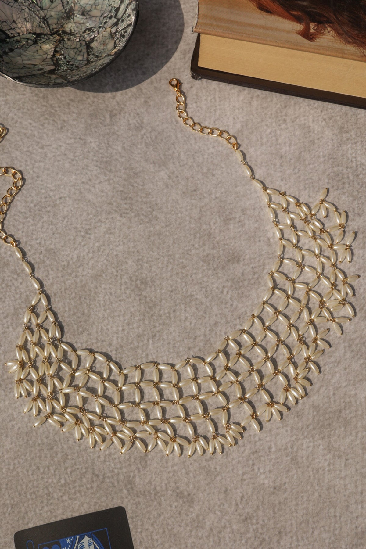 Pearl Embellished Necklace 