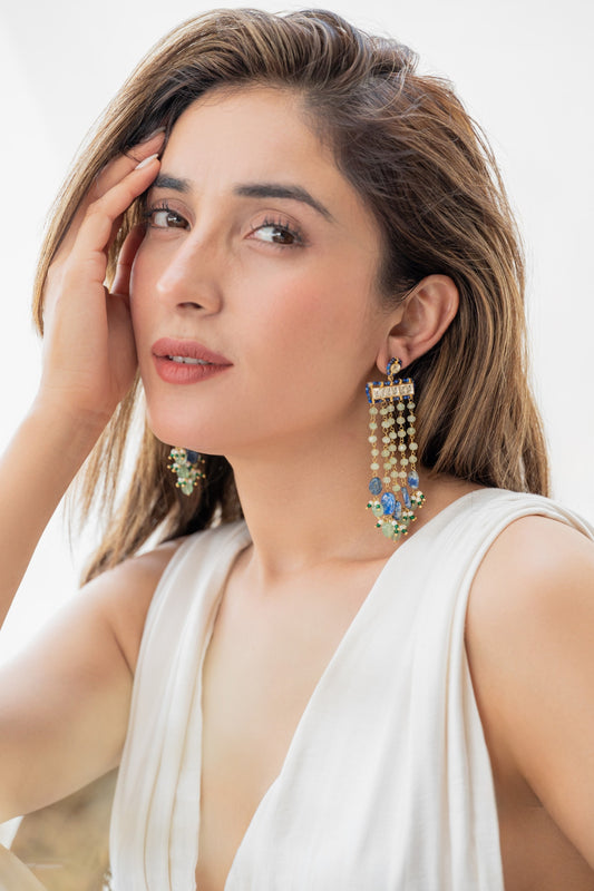 Mint Kundan Earrings 
