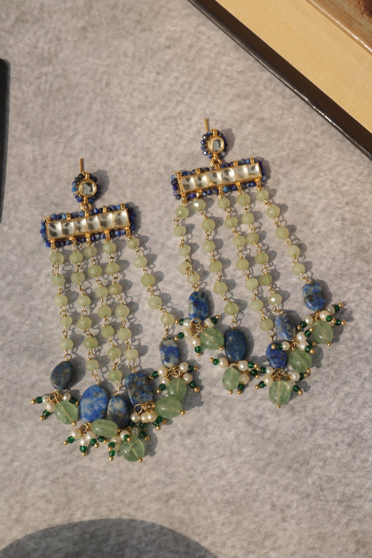 Mint Kundan Earrings 