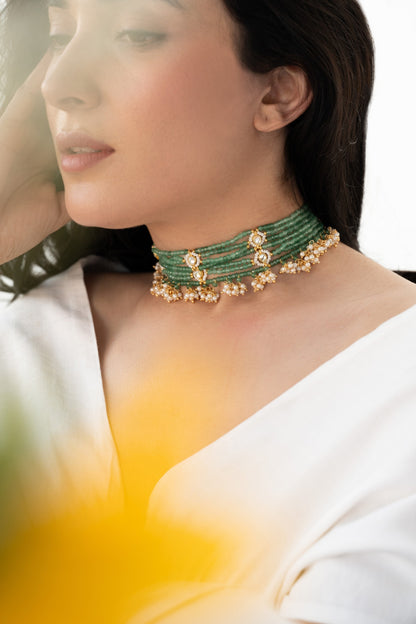 Green Kundan Necklace 